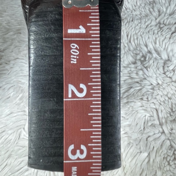 Anne Klein 2 Embossed Leather Pumps Black Brown Heels Square Toe Women size 7.5 - Picture 9 of 12